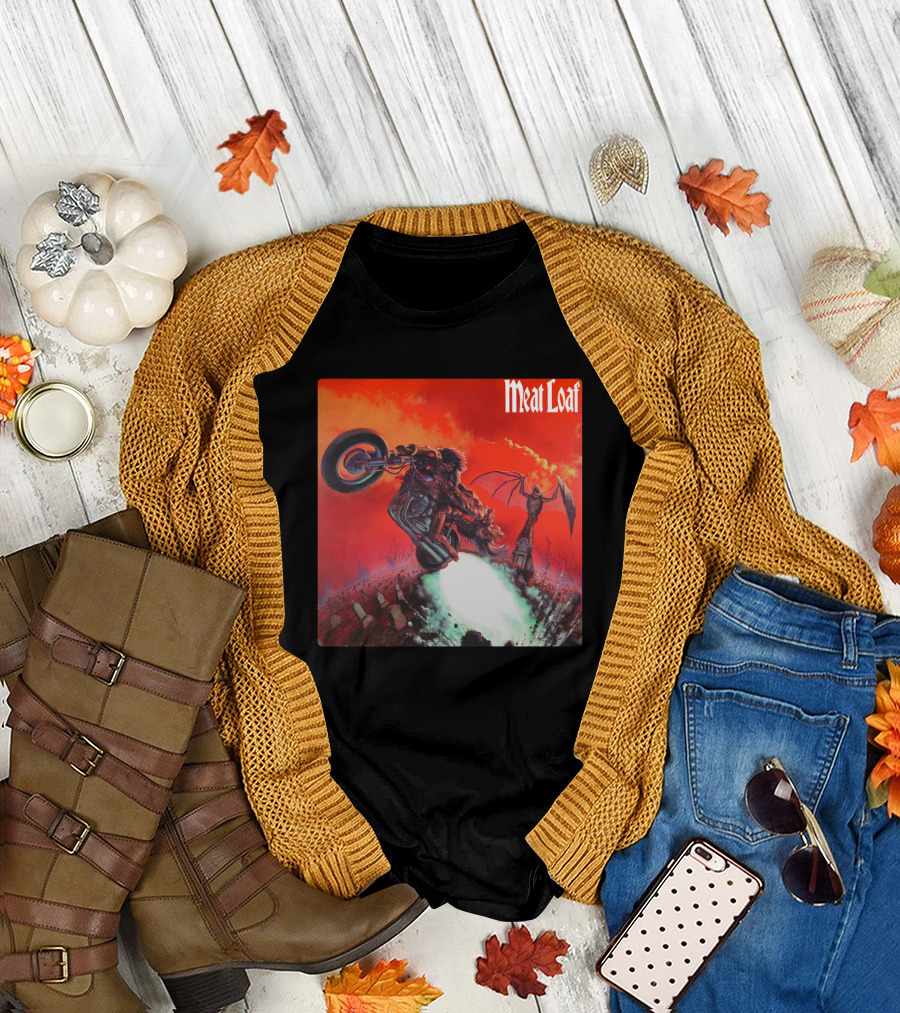 Meat Loaf Bat Out of Hell Motorcycle Fantasy Scene T-Shirt