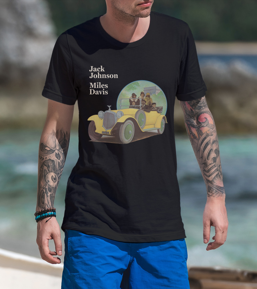 Jack Johnson Miles Davis Vintage Car Scene T-Shirt
