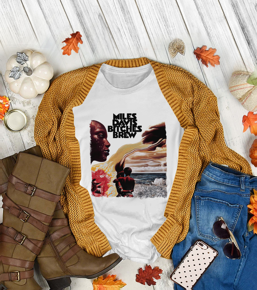 Miles Davis Bitches Brew Album Art Ocean And Figures T-Shirt