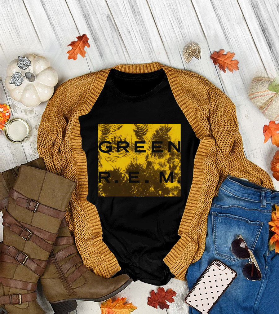 R.E.M. Green Album Fern Pattern 09 Vintage Yellow T-Shirt