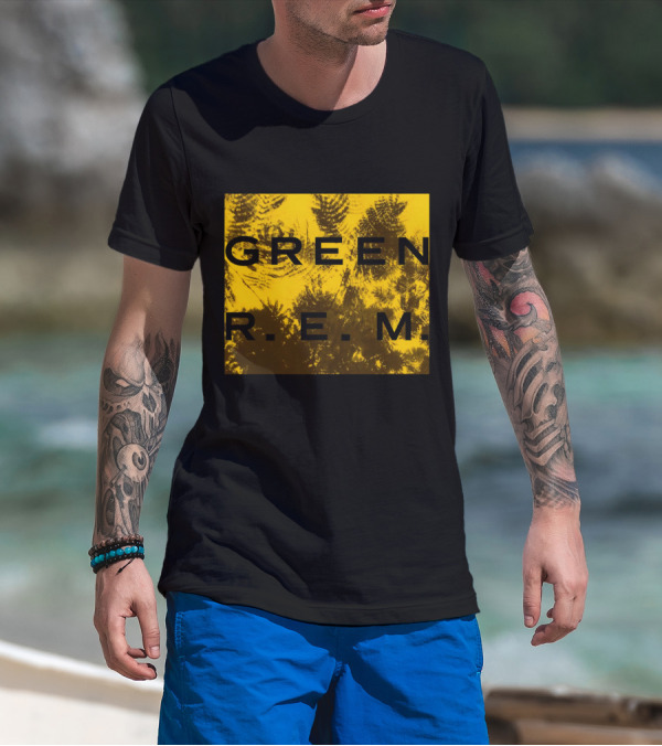 R.E.M. Green Album Fern Pattern 09 Vintage Yellow T-Shirt
