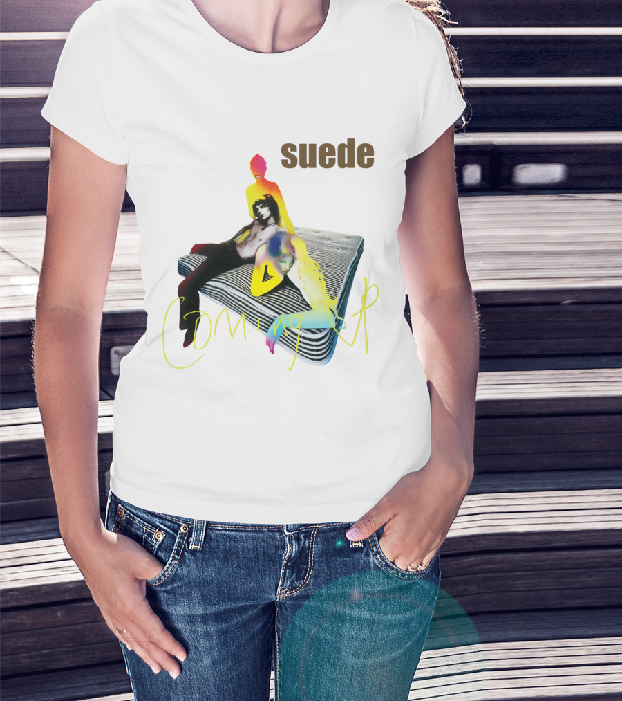 Suede Coming Up Album Cover Sde 06 Multicolored Figures On Mattress T-Shirt