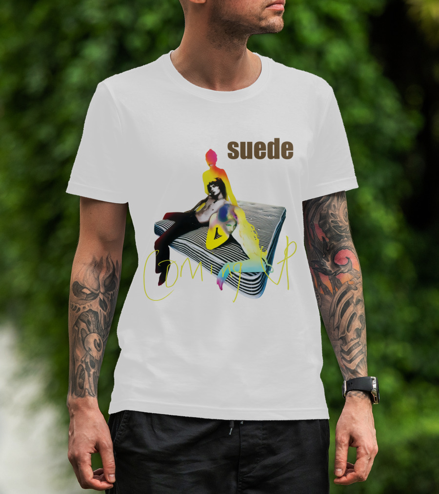 Suede Coming Up Album Cover Sde 06 Multicolored Figures On Mattress T-Shirt