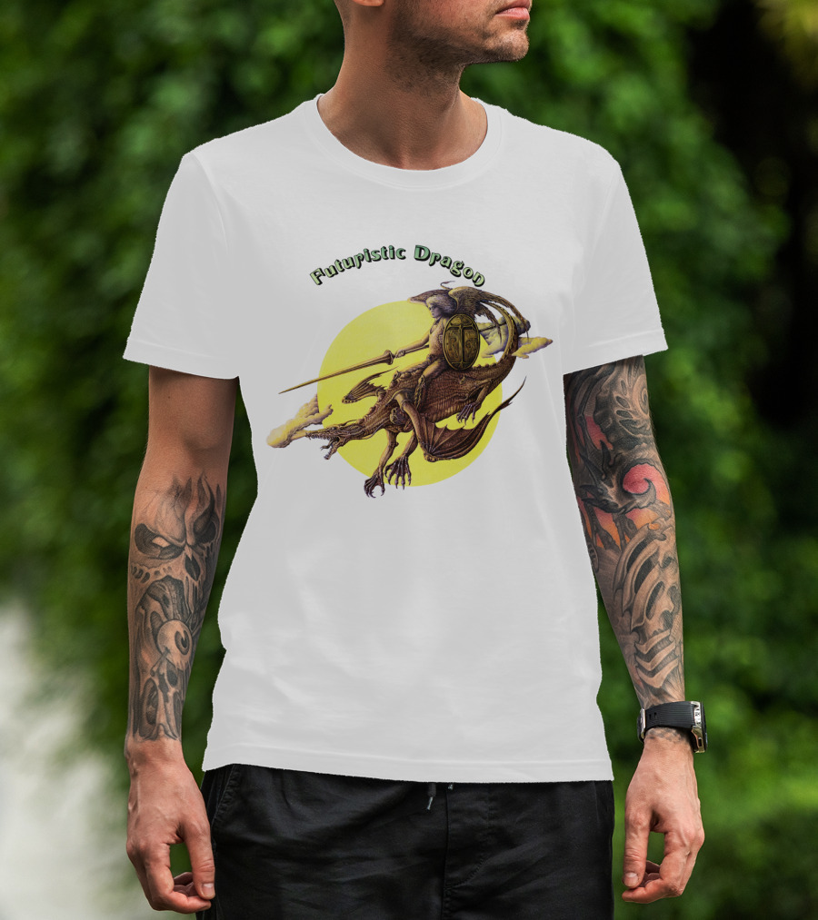 Futuristic Dragon Warrior Riding Sky Beast T-Shirt
