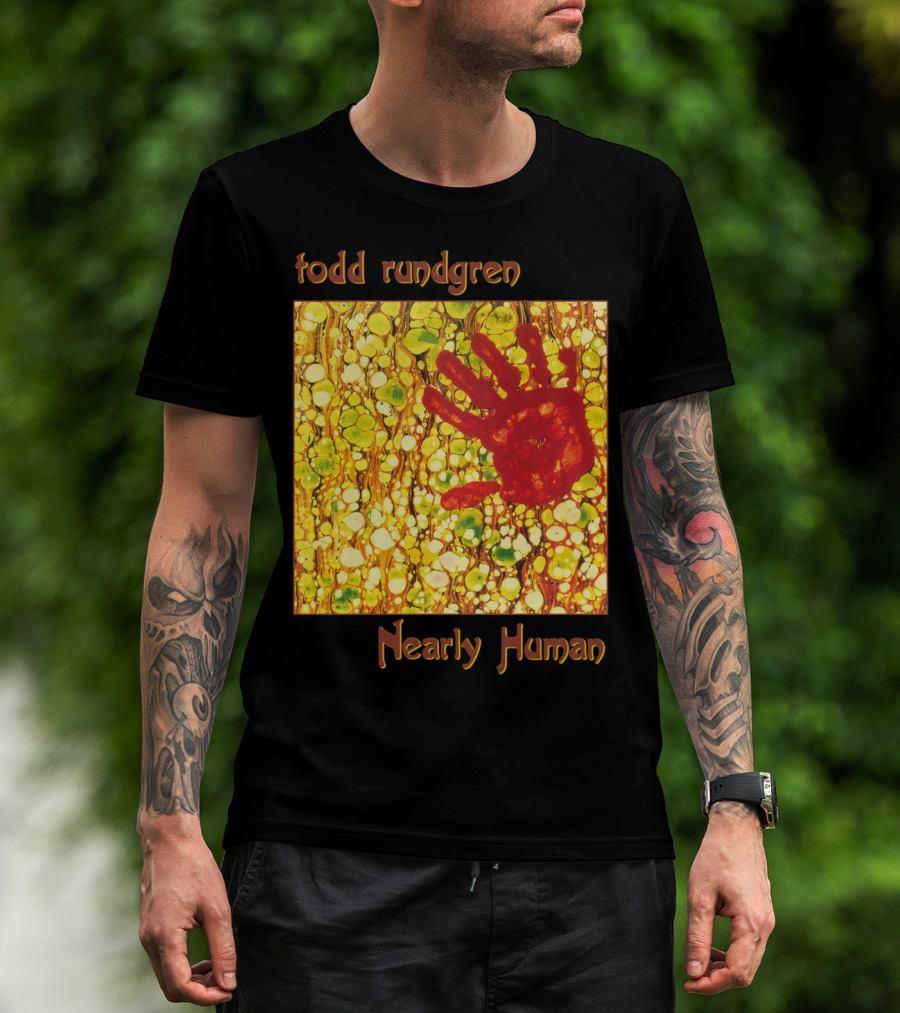 Todd Rundgren Nearly Human Red Handprint Abstract T-Shirt