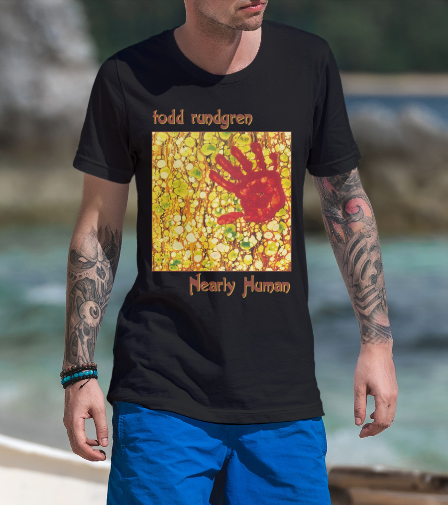 Todd Rundgren Nearly Human Red Handprint Abstract T-Shirt