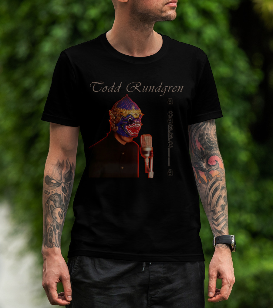 Todd Rundgren A Cappella Mask Microphone Iconic Musical T-Shirt