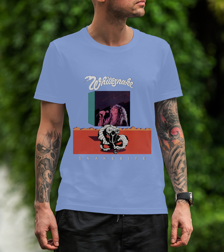 Whitesnake Snakebite Vintage Album Art With Snake And Singer T-Shirt