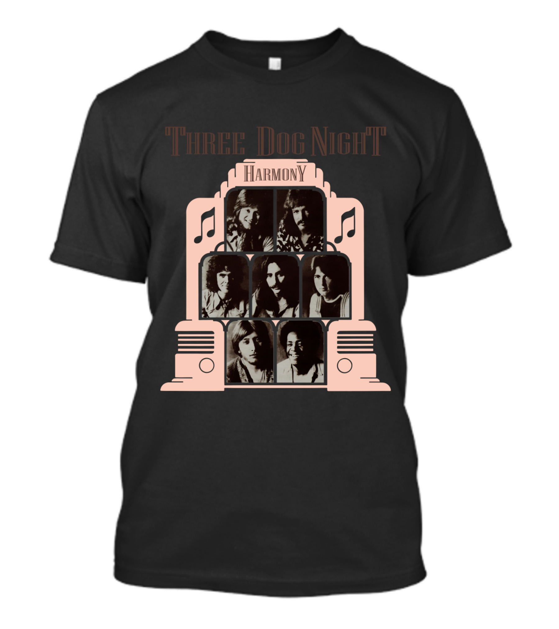 Three Dog Night Harmony Album Cover Jukebox T-Shirt