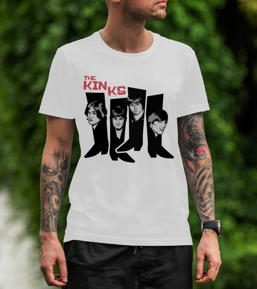 The Kinks Iconic Band Members Black Silhouette Art T-Shirt
