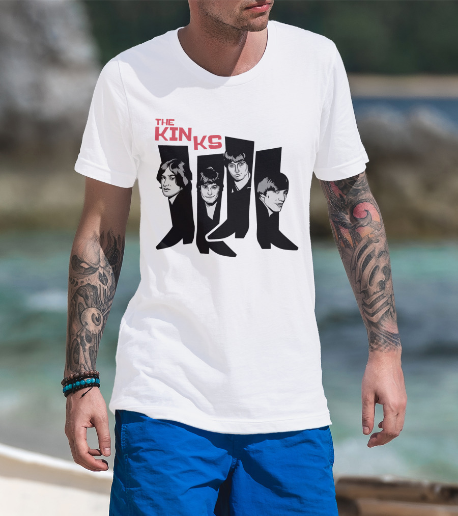 The Kinks Iconic Band Members Black Silhouette Art T-Shirt