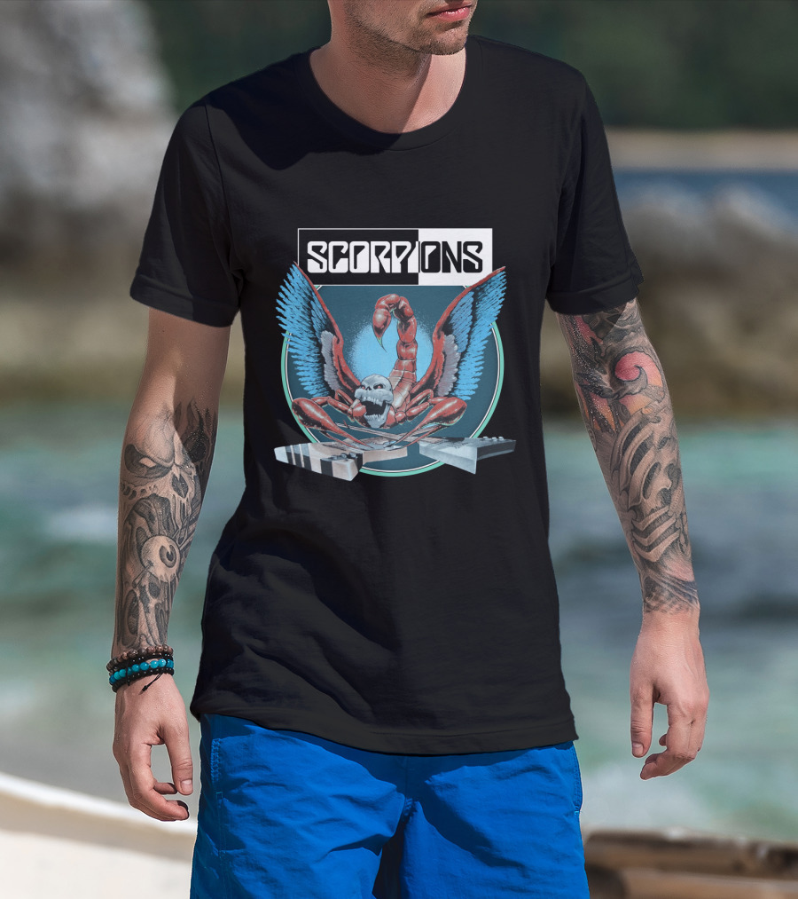 Scorpions Winged Scorpion With Broken Guitar Necks T-Shirt