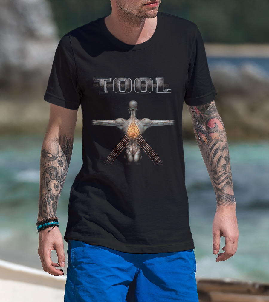 Tool Anatomical Illustration With Spine And Nerve Pathways T-Shirt