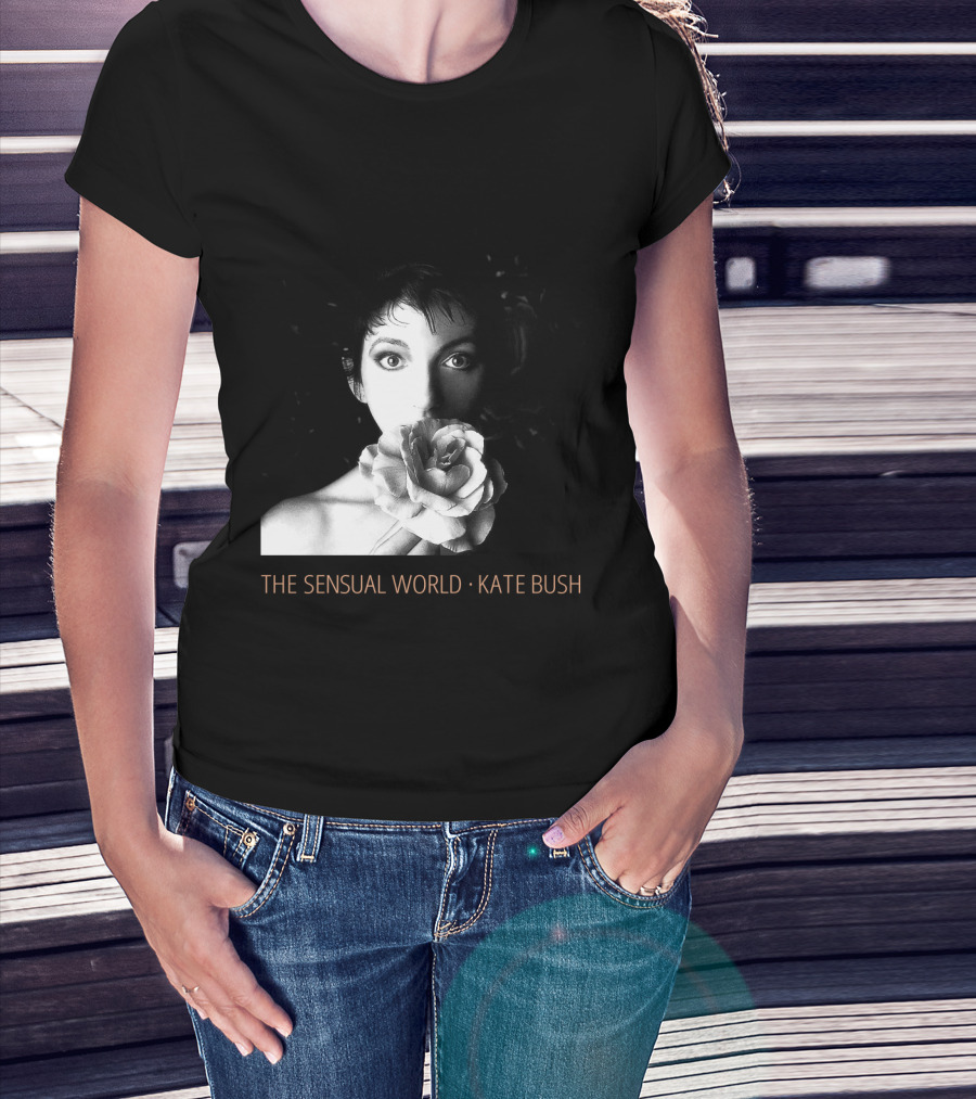 The Sensual World Kate Bush Flower Portrait Black And White T-Shirt