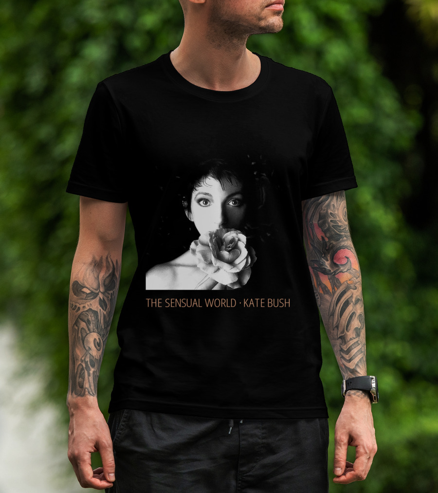 The Sensual World Kate Bush Flower Portrait Black And White T-Shirt