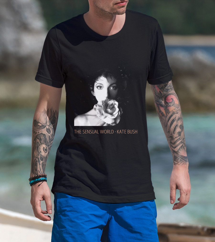 The Sensual World Kate Bush Flower Portrait Black And White T-Shirt