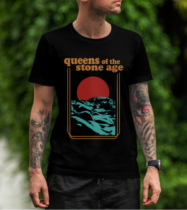 Queens Of The Stone Age Red Sun Mountain Landscape T-Shirt