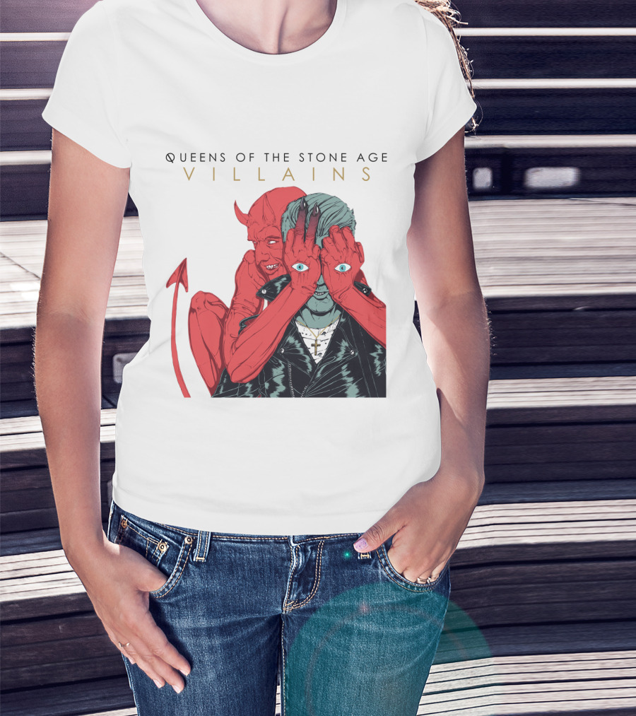 Queens Of The Stone Age Villains Album Cover Artwork T-Shirt