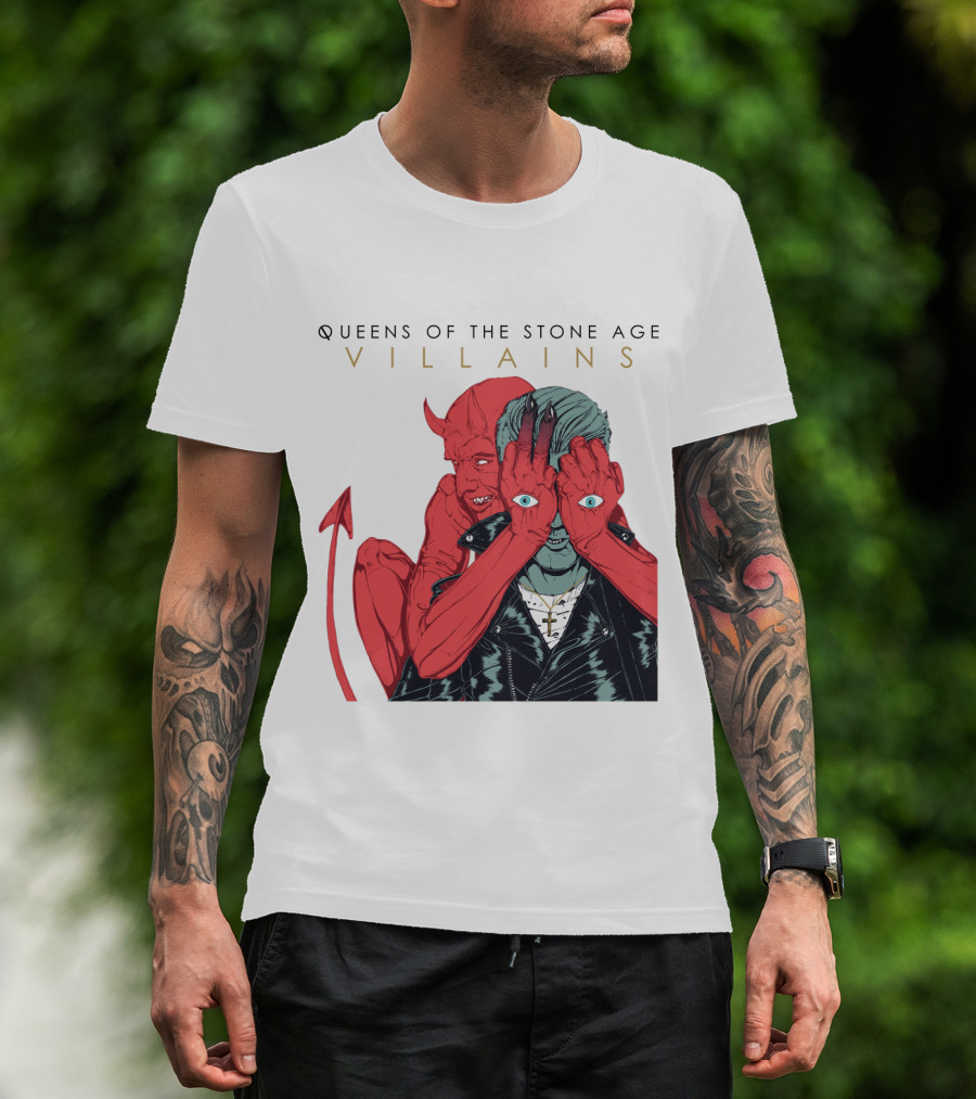 Queens Of The Stone Age Villains Album Cover Artwork T-Shirt