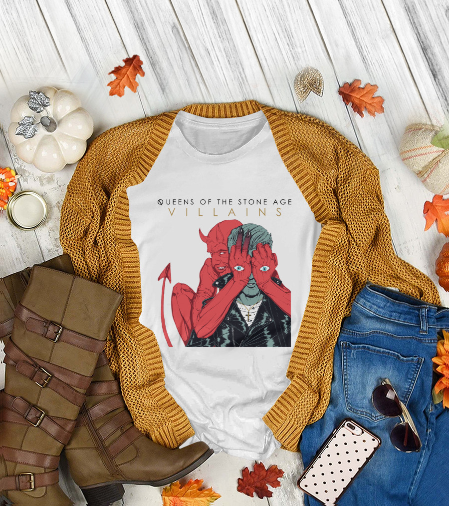 Queens Of The Stone Age Villains Album Cover Artwork T-Shirt