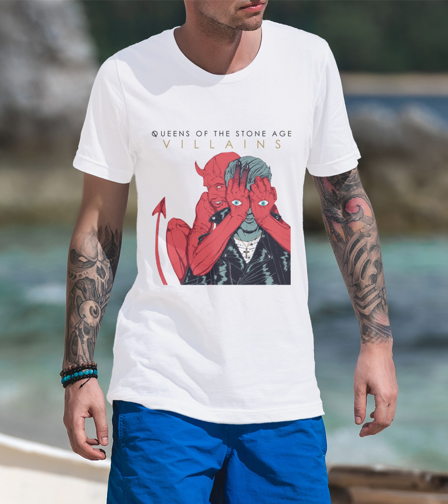 Queens Of The Stone Age Villains Album Cover Artwork T-Shirt