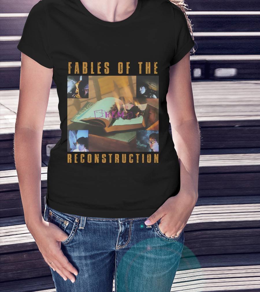 Fables Of The Reconstruction Rem-Ms Burning Book Collage T-Shirt
