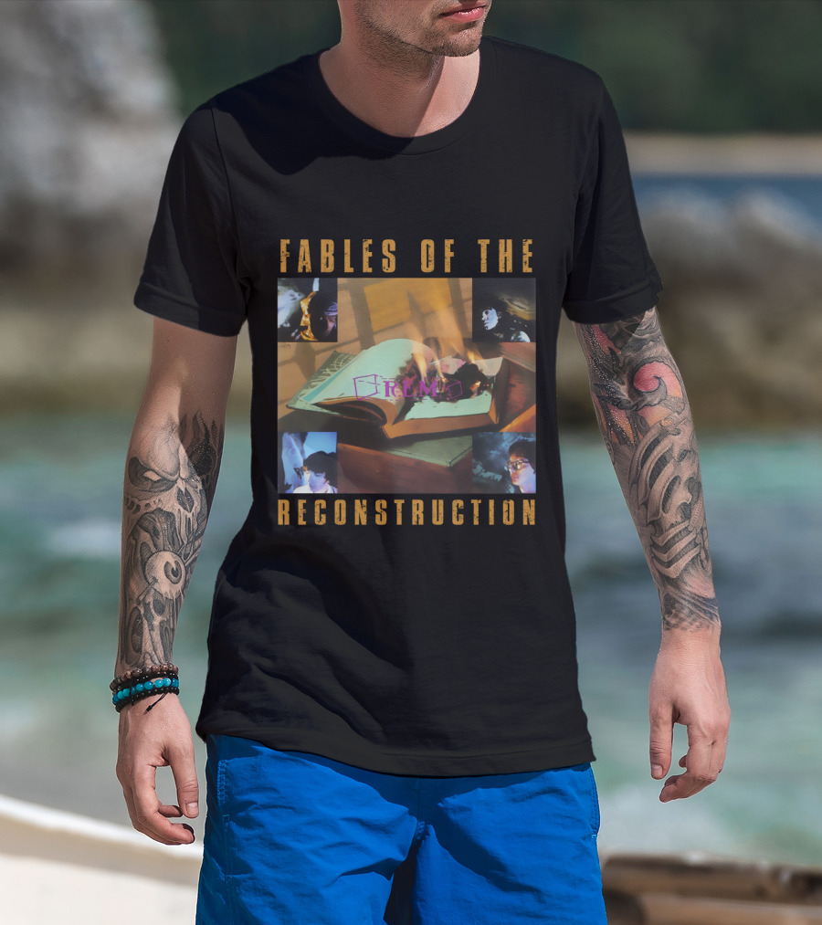 Fables Of The Reconstruction Rem-Ms Burning Book Collage T-Shirt