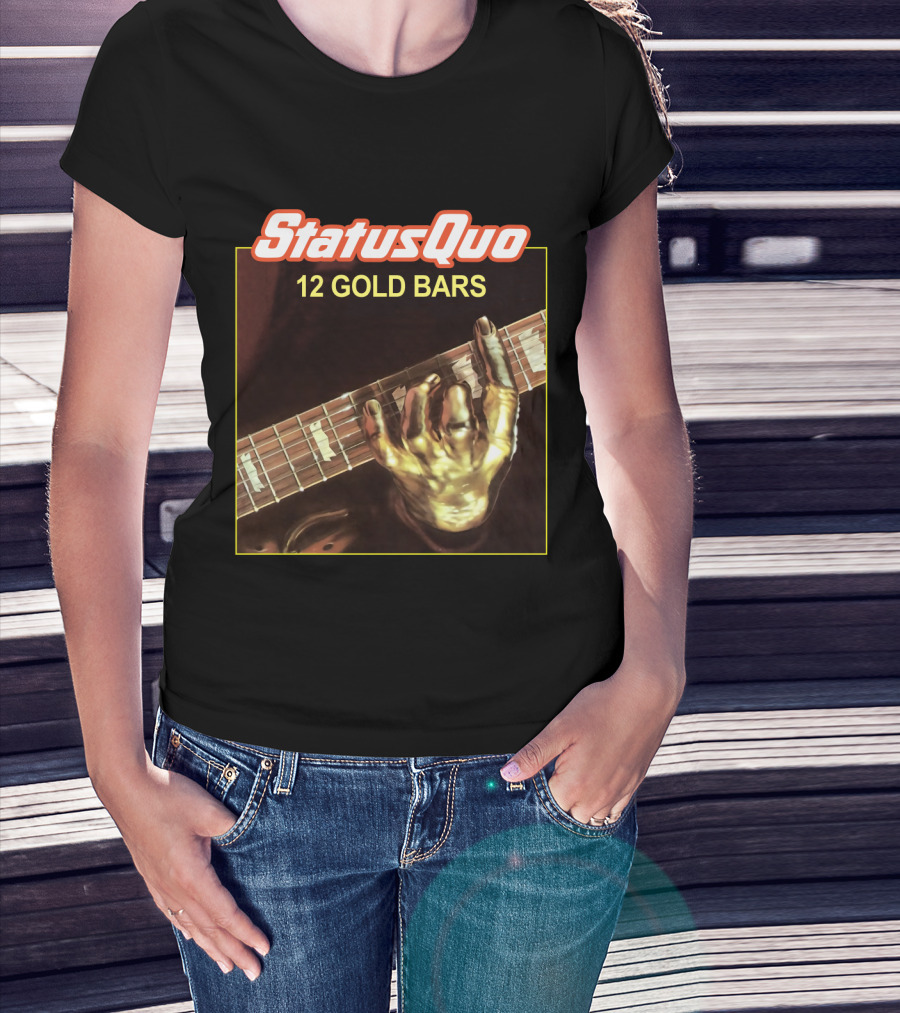 Status Quo 12 Gold Bars Album Cover T-Shirt