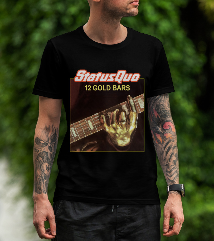 Status Quo 12 Gold Bars Album Cover T-Shirt