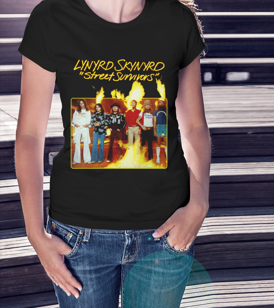 Lynyrd Skynyrd Street Survivors Album Cover Art Fiery T-Shirt