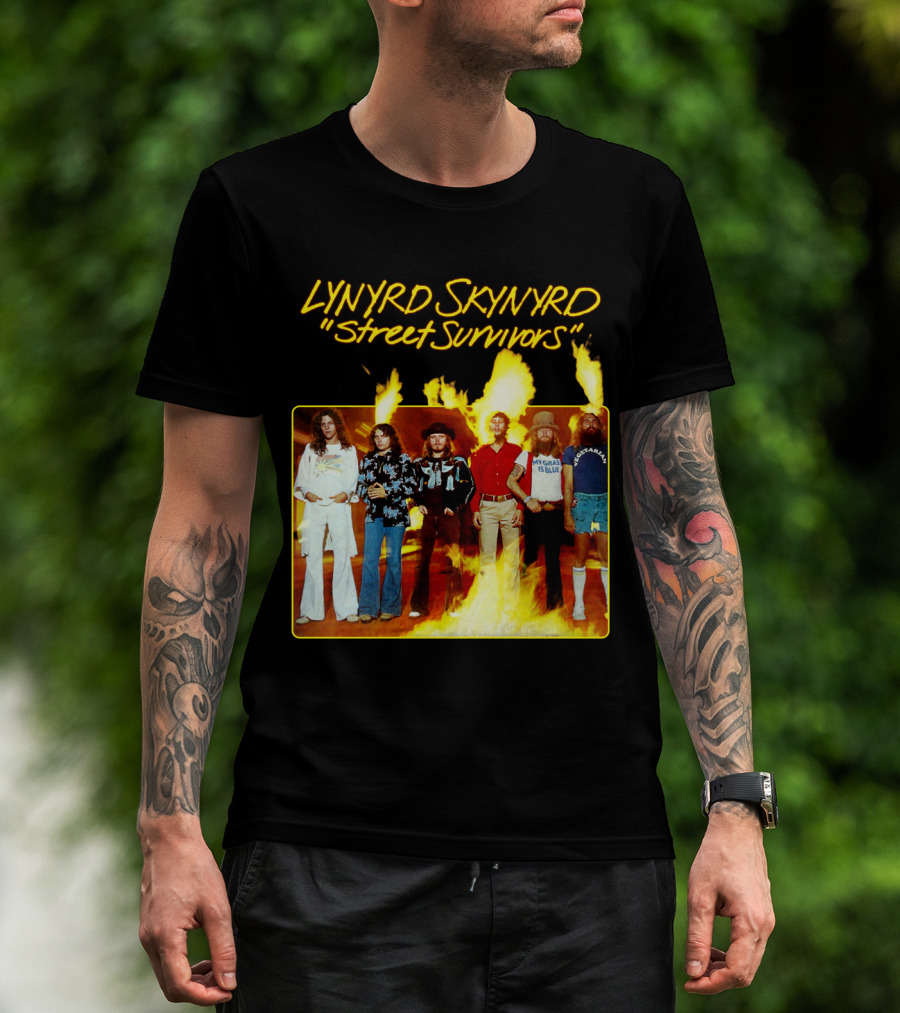 Lynyrd Skynyrd Street Survivors Album Cover Art Fiery T-Shirt