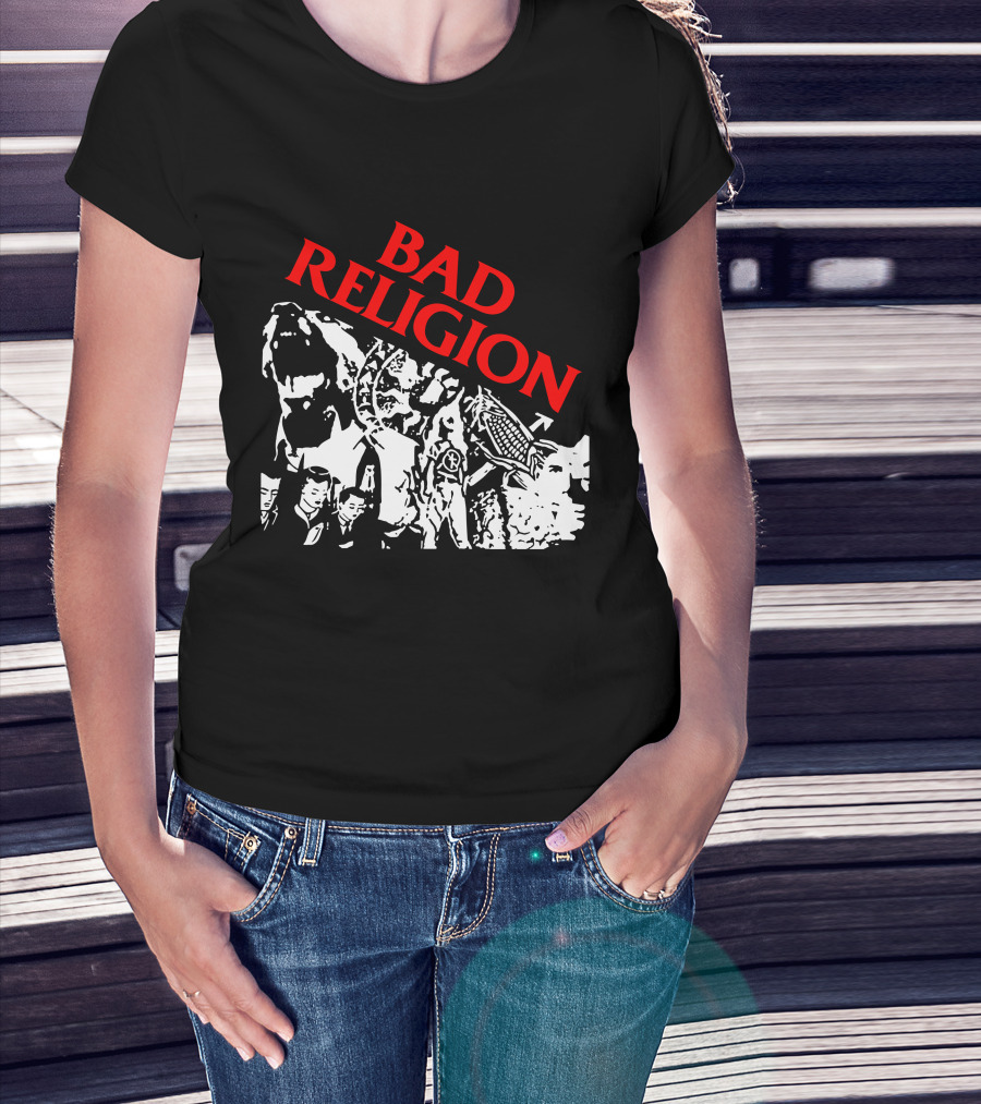 Bad Religion Collage Of Black And White Figures T-Shirt