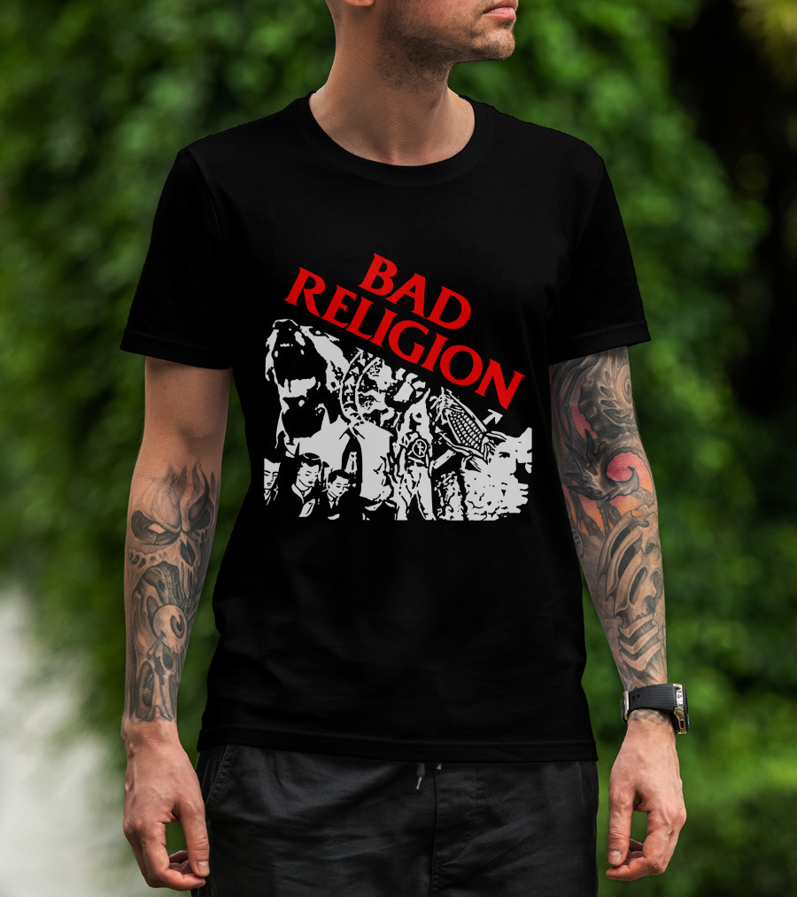 Bad Religion Collage Of Black And White Figures T-Shirt