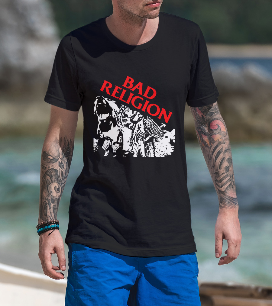 Bad Religion Collage Of Black And White Figures T-Shirt