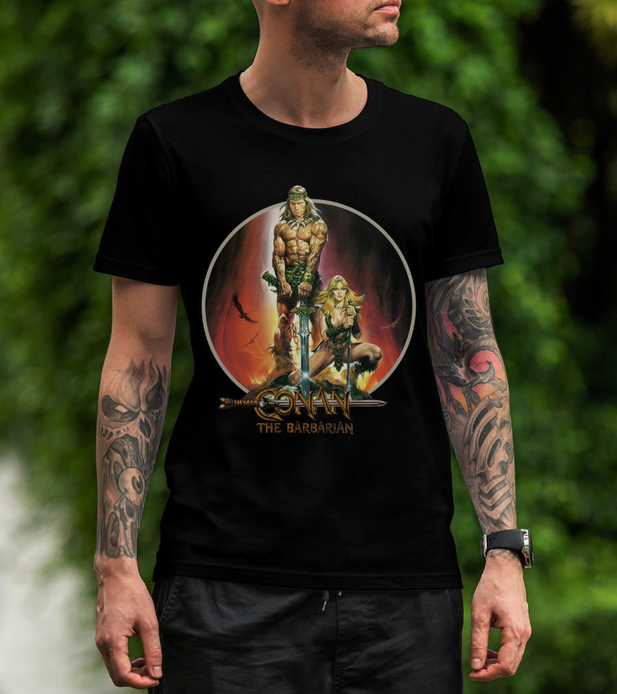 Conan The Barbarian Sword And Sorcery Fantasy Artwork T-Shirt