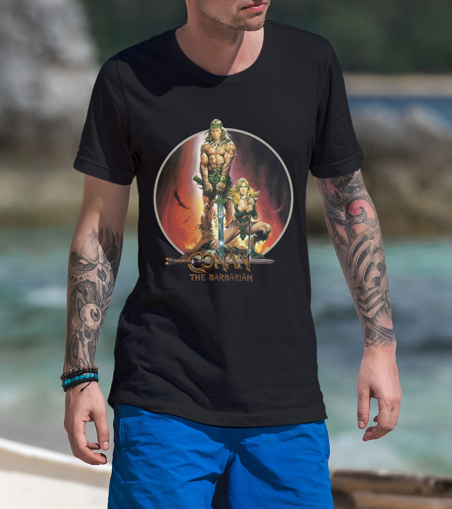 Conan The Barbarian Sword And Sorcery Fantasy Artwork T-Shirt