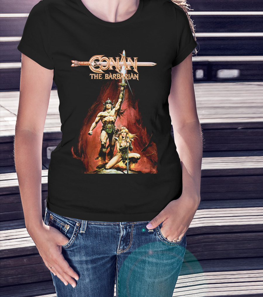 Conan The Barbarian Sword And Warrior Artwork T-Shirt