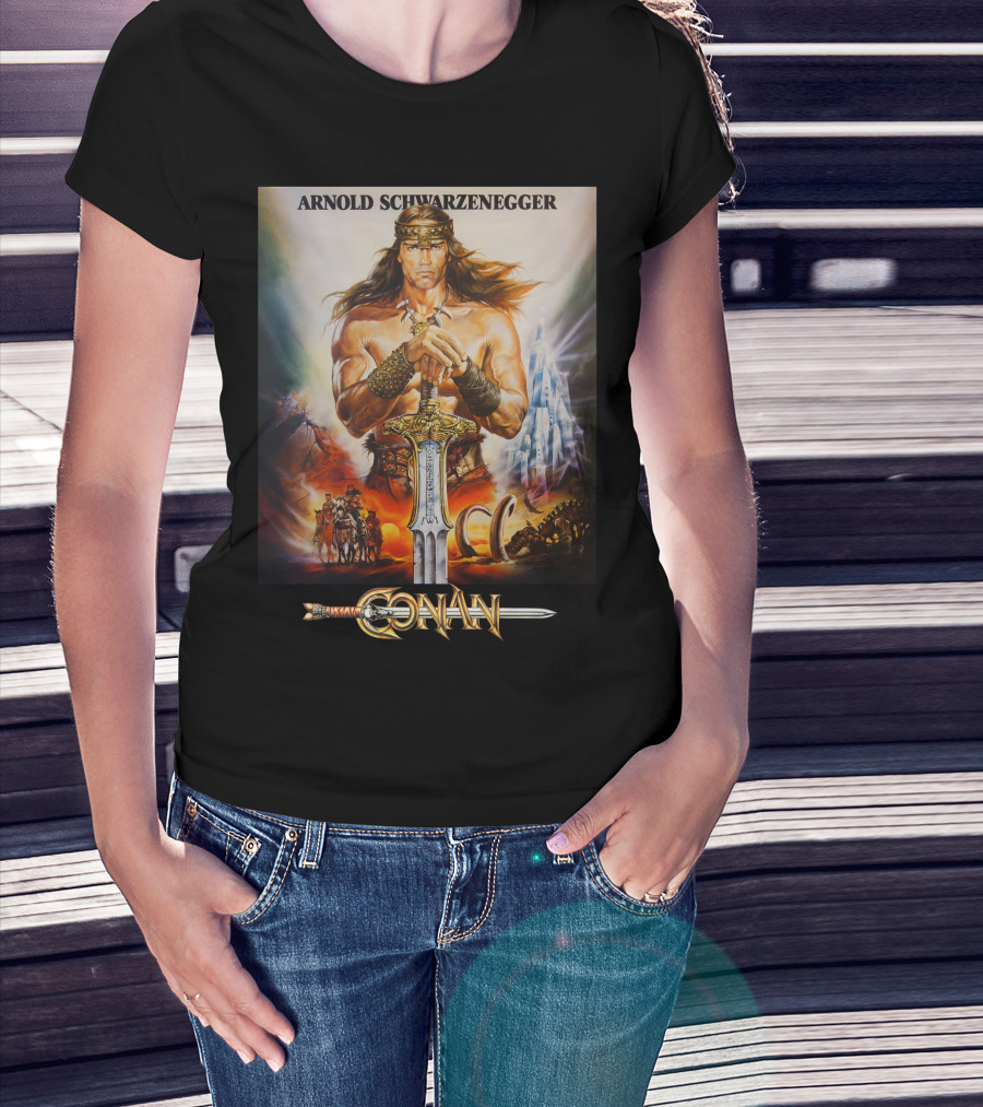Arnold Schwarzenegger Conan The Barbarian Movie Poster T-Shirt