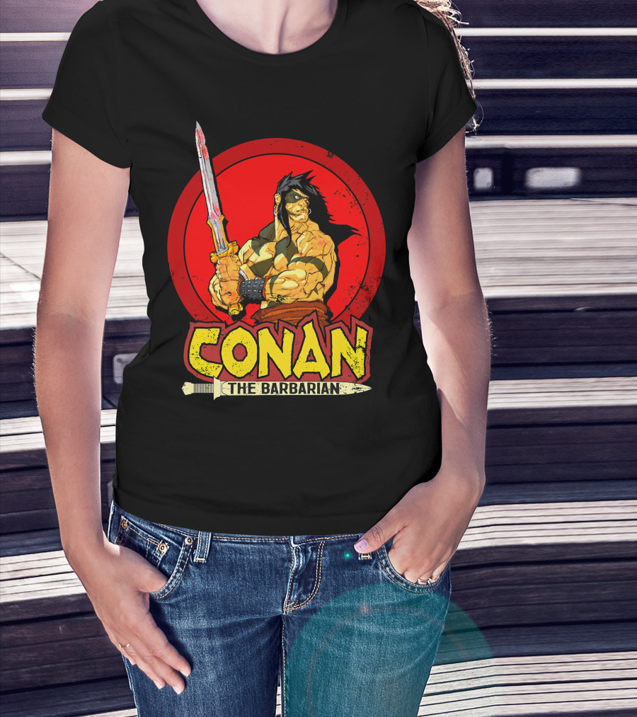 Conan The Barbarian Sword Warrior Red Circle T-Shirt