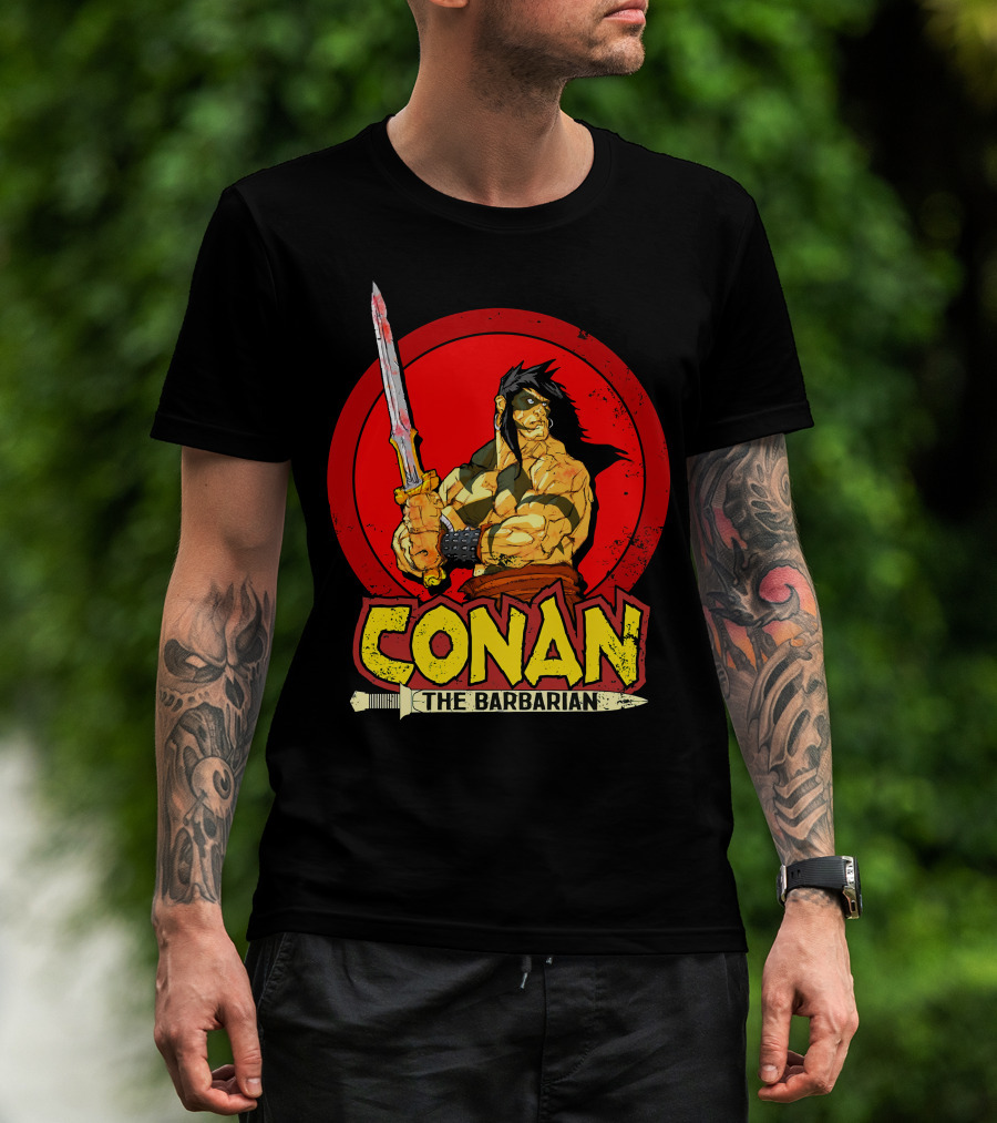 Conan The Barbarian Sword Warrior Red Circle T-Shirt