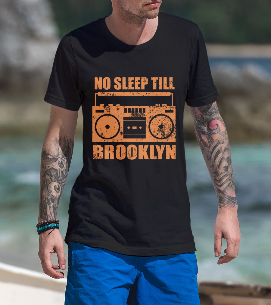 No Sleep Till Brooklyn Vintage Boombox T-Shirt