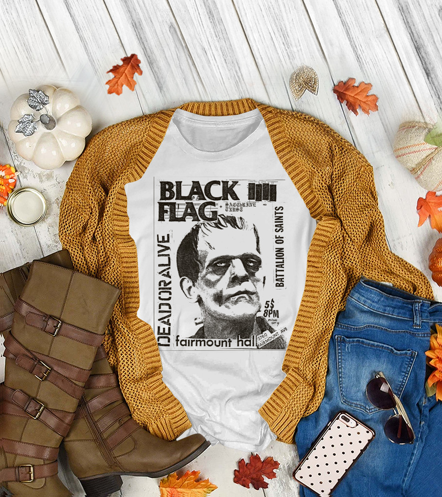 Black Flag Saccharine Trust Dead Or Alive Battalion Of Saints Fairmount Hall 5$ 8Pm 3760 Fairmount Ave Oct T-Shirt