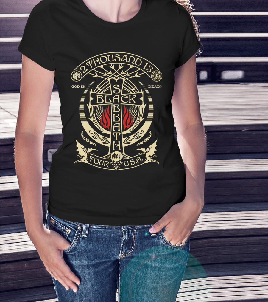 Black Sabbath 2 Thousand 13 Tour U.s.a. God Is Dead? T-Shirt