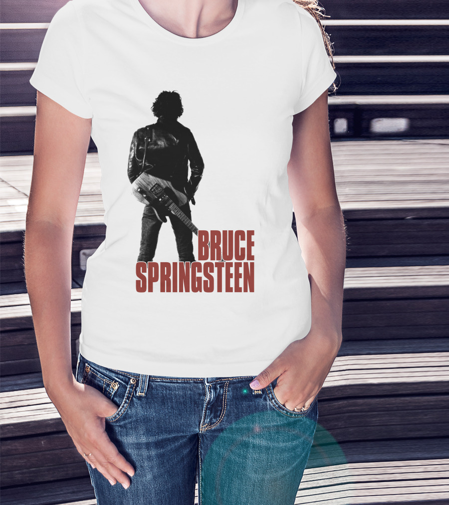 Bruce Springsteen Iconic Silhouette With Guitar T-Shirt