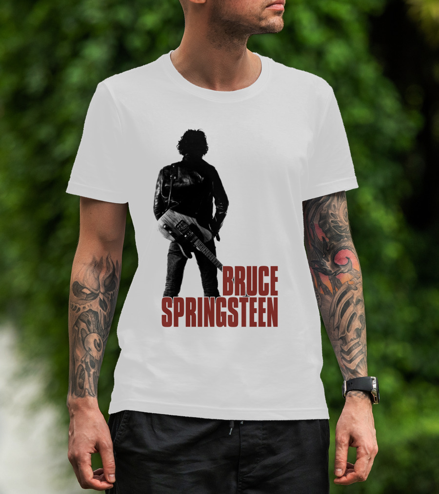Bruce Springsteen Iconic Silhouette With Guitar T-Shirt