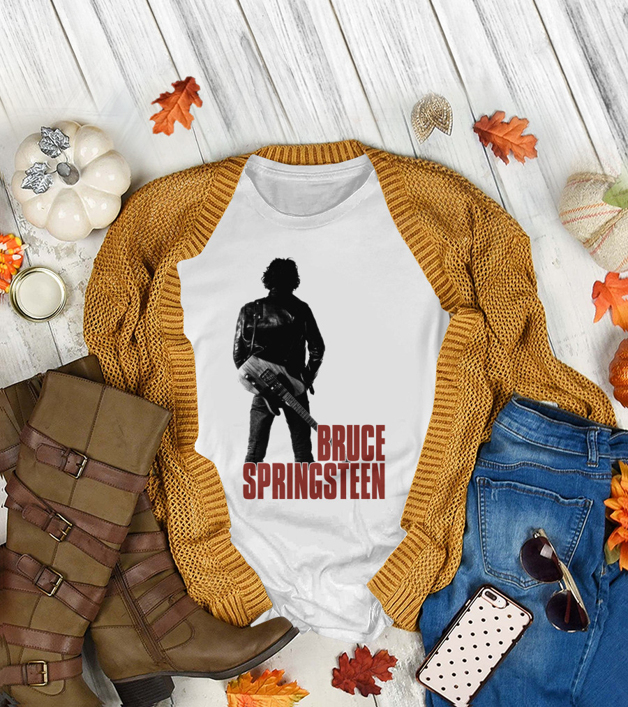 Bruce Springsteen Iconic Silhouette With Guitar T-Shirt
