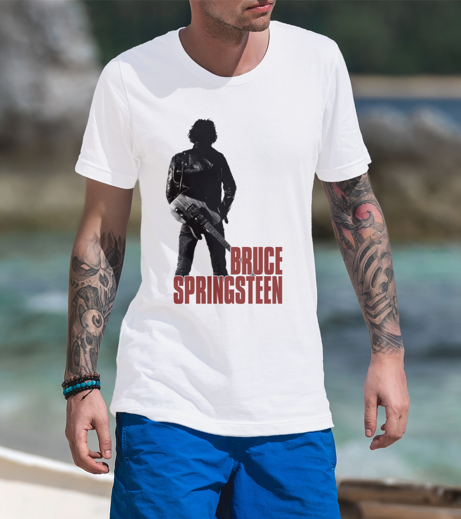 Bruce Springsteen Iconic Silhouette With Guitar T-Shirt
