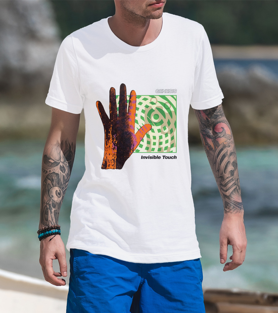 Genesis Invisible Touch Album Cover Hand Artwork T-Shirt