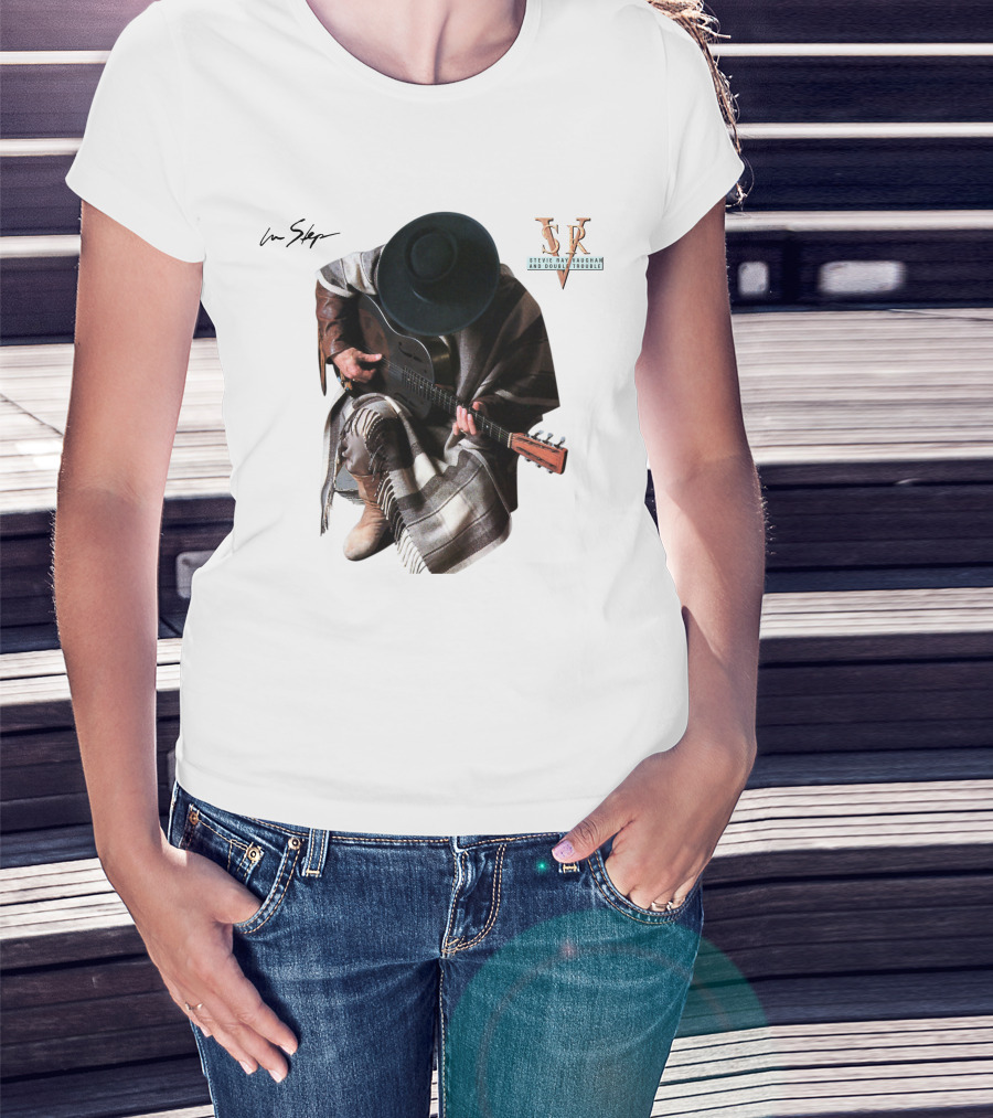 Stevie Ray Vaughan In Step Srv Texas Blues Guitarist T-Shirt