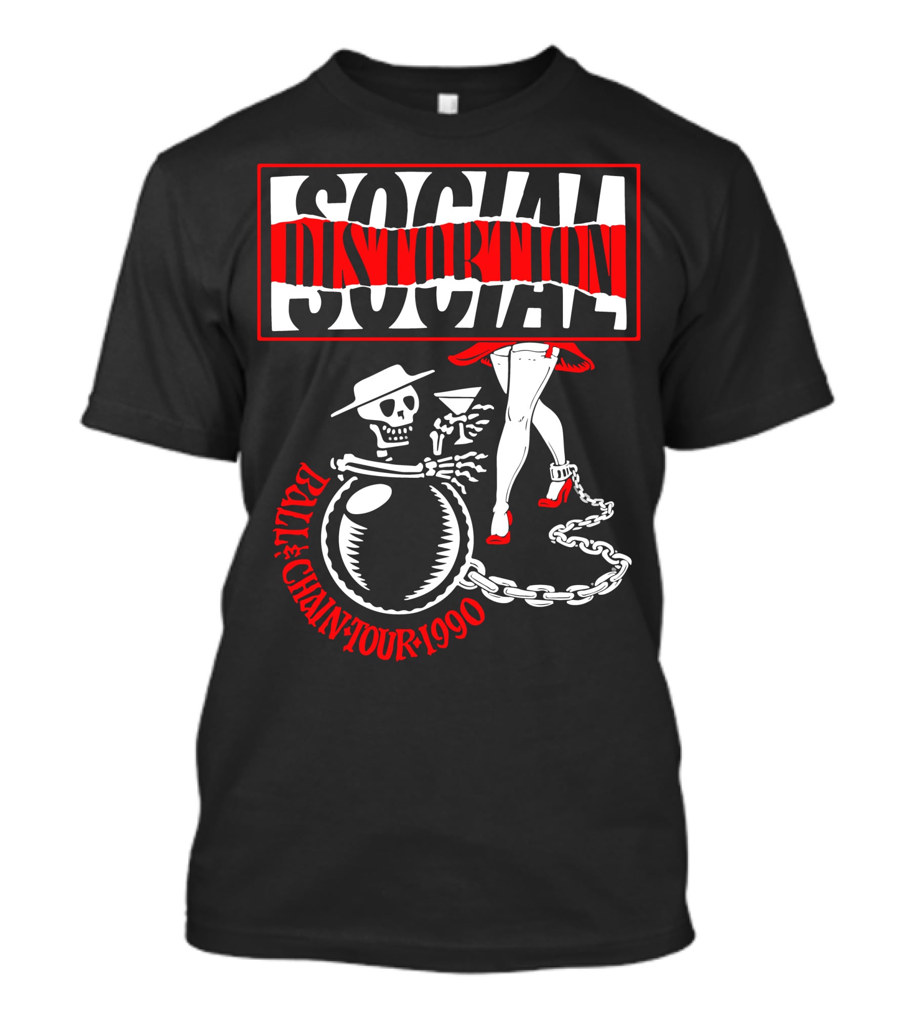 Social Distortion Ball & Chain Tour 1990 T-Shirt